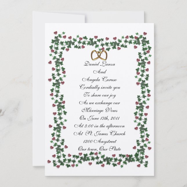 Modelo de convite para casamento na fronteira de I (Frente)