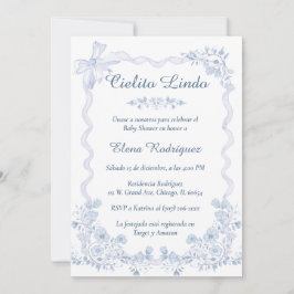 Modelo de Convite para Chá de fraldas Cielito Lind