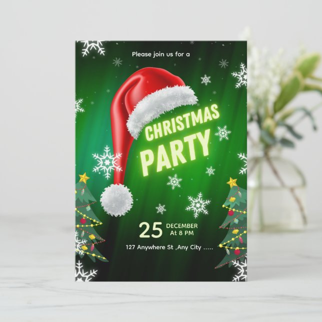 Modelo de Convite para Festa de Natal (Em pé/Frente)