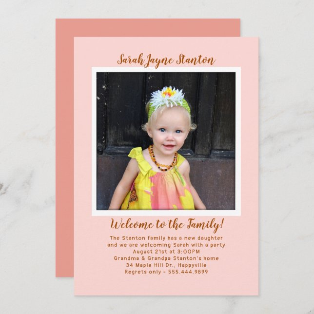 Modelo de Convite para Fotografia de Festa de Adoç (Frente/Verso)