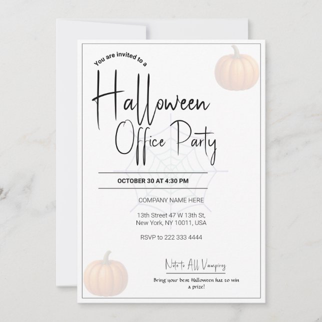 Modelo de Convite para Halloween do Office (Frente)