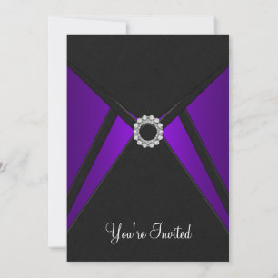 Modelo de convite preto roxo para todas as ocasiõe