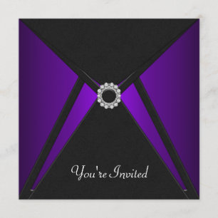 Modelo de convite preto roxo para todas as ocasiõe