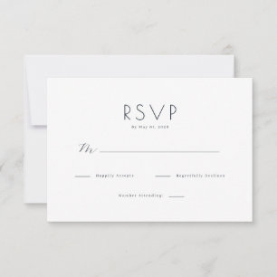Modelo de Convite RSVP Preto Elegante