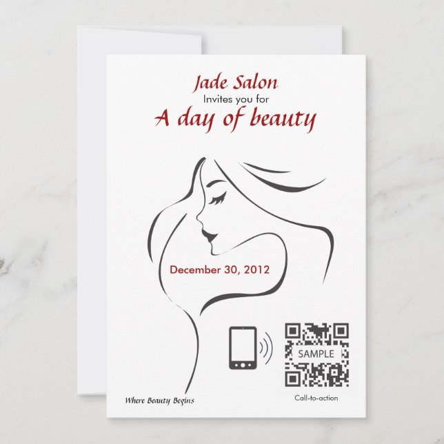 Modelo de Convite Salão de Cabelereiro (Frente)