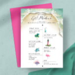 Modelo de Convite Tropical Watercolor<br><div class="desc">Esse modelo de convite tropical aquarela apresenta uma margem aquática com ícones charmosos na forma de palmeira, tartaruga marinha, peixe tropical, coquetel, farol e flamingo cor-de-rosa. Use os campos de modelo para personalizar para uma festa de solteira, convite de aniversário ou itinerário de fim de semana de casamento. Perfeito para...</div>