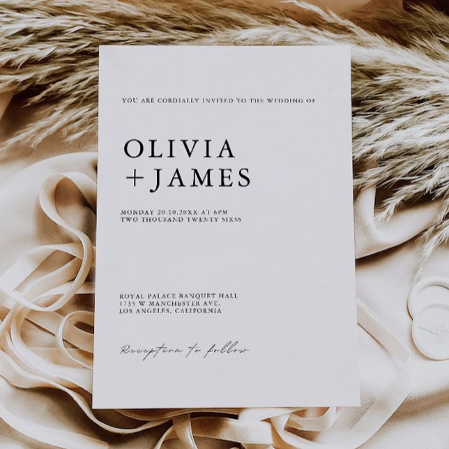 Modelo de Convites de casamento minimalista (Minimalist Wedding Invites Template)