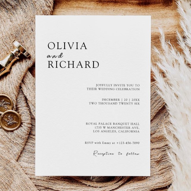 Modelo de Convites de casamento minimalista (Minimalist Wedding Invites Template)