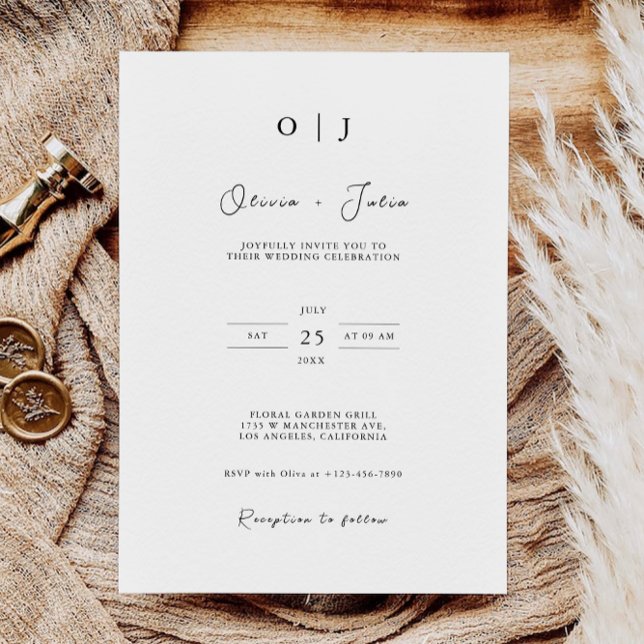 Modelo de Convites de casamento minimalista (Minimalist Wedding Invites Template)