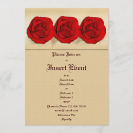 modelo de Convites - rosas vermelhas personalizáve