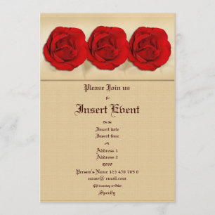 modelo de Convites - rosas vermelhas personalizáve