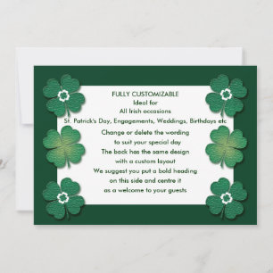 modelo de convites - shamrocks personalizáveis