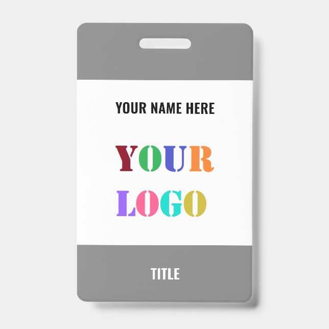 Modelo de Crachá com Nome e Logotipo Personalizado (Frente)