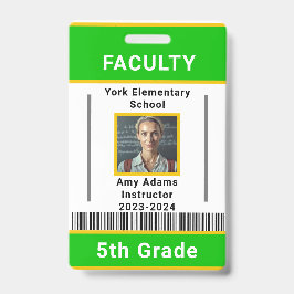 Modelo de Crachá de Identificação de Professor com