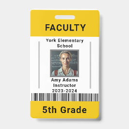 Modelo de Crachá de Identificação de Professor com