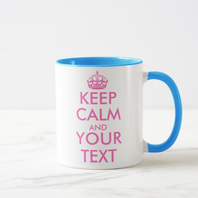 Modelo de design de caneca Pink Keep Calm personal (Direita)