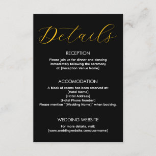 Modelo de Detalhes de Casamento Preto e Dourado El