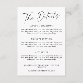 Modelo de Detalhes do Casamento de Script Preto Si