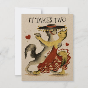 Modelo de Dia de os namorados de dança de gatos-do