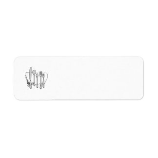 Modelo de etiqueta branca preta do Silverware