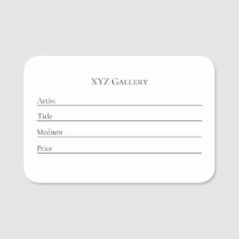 Modelo de Etiqueta de Exposição da Galeria de Arte