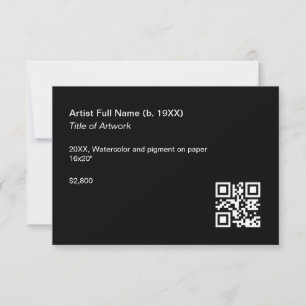 Modelo de Etiqueta de Exposição trabalho de arte c