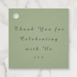 Modelo de etiqueta de presente de casamento verde