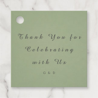 Modelo de etiqueta de presente de casamento verde