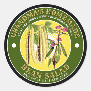 Modelo de etiqueta de salada de feijão