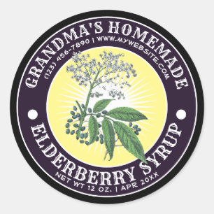 Modelo de etiqueta de Vintage Homemade Elderberry