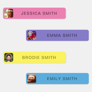 Modelo de Etiquetas do adesivo de Foto e Nome