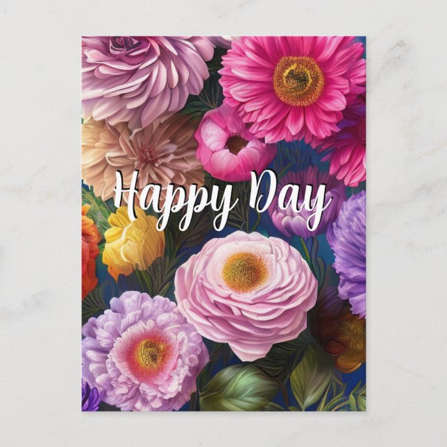 Modelo de Flores Mistas de 6 Cores com Texto Perso (Frente)