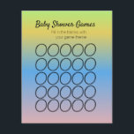 Modelo de Flyer Circular Ombré para Jogo de Chá de<br><div class="desc">Modelos de Tema de Bingo para Jogos de Chá de Bebê</div>