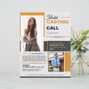 Modelo de Folheto de Chamada de Casting