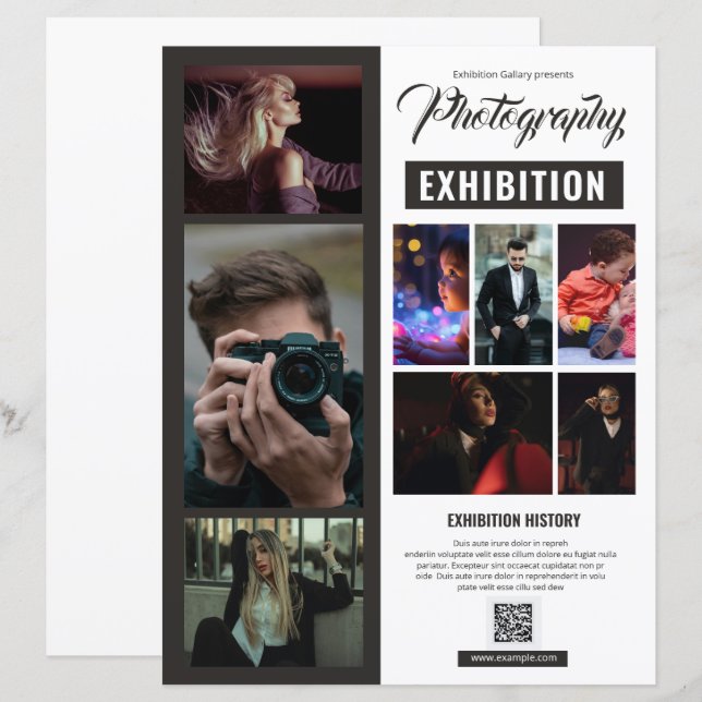 Modelo de Folheto de Exposição de Fotografia (Frente/Verso)