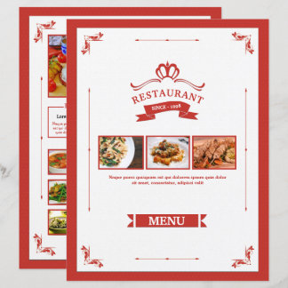 Modelo de Folheto de Menu de Restaurante