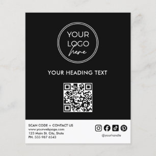 Modelo de Folheto de Negócios com Código QR de Log
