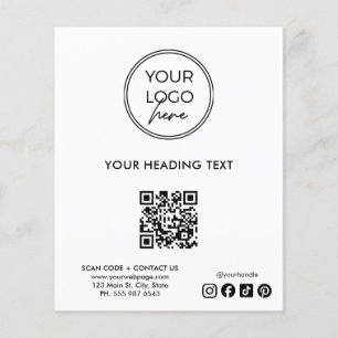 Modelo de Folheto de Negócios com Código QR de Log