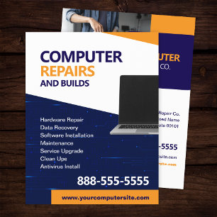 Modelo de Folheto de Reparos e Manutenção de Compu