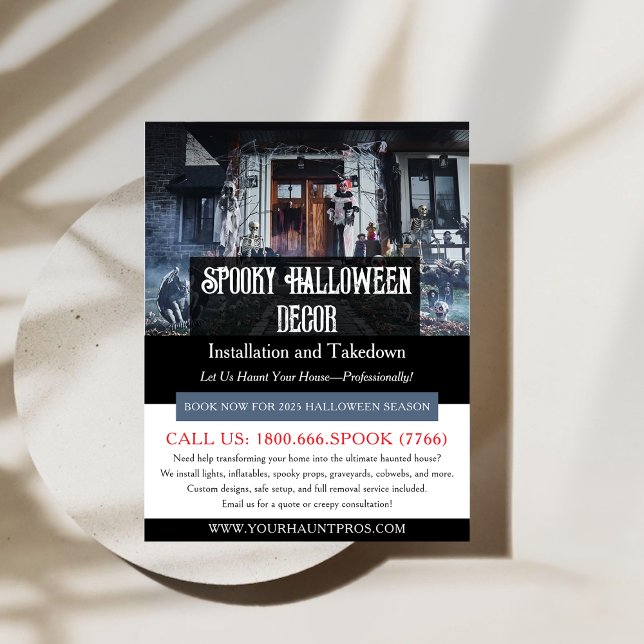 Modelo de Folheto de Serviço de Decoração de Hallo (Halloween Decorations Service Flyer Template)