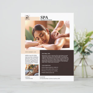 Modelo de Folheto de Serviço de Spa e Cuidados de 