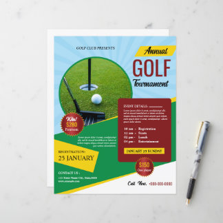 Modelo de Folheto de Torneio de Golfe