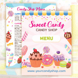 Modelo de Folheto do Menu Desserts e Candies