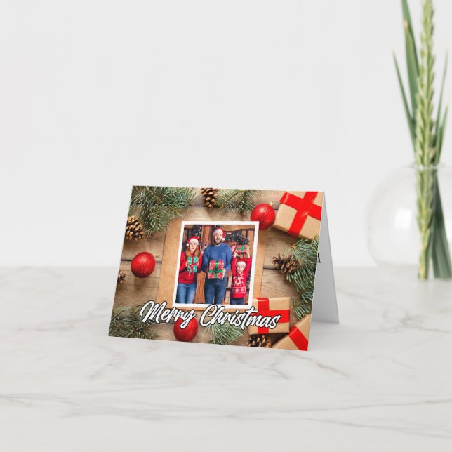 Modelo de Foto Clássico de Férias Feliz Natal (Frente)