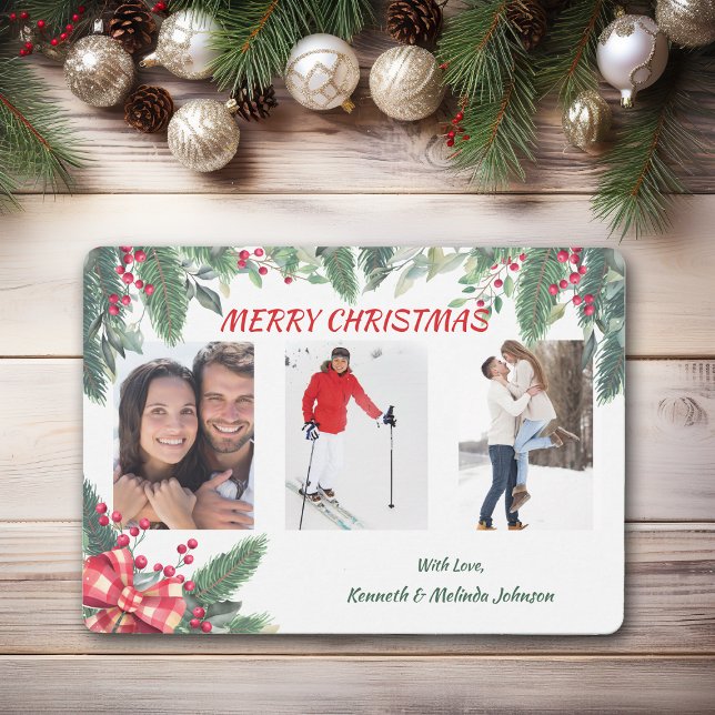 Modelo de Foto de Borda Vermelha Berry Holly Everg (Criador carregado)