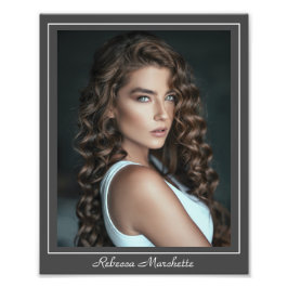 Modelo de Foto de Cabeça de Ator 8x10 Borda Impres