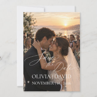 Modelo de Foto de Casal de Noiva Moderno para Save