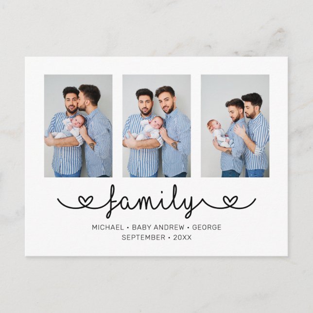 Modelo de Foto de Família LGBT com Texto Personali (Frente)
