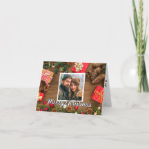 Modelo de Foto de Férias Rústicas Feliz Natal