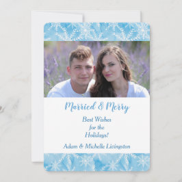 Modelo de Foto de Natal Blue Snowflake